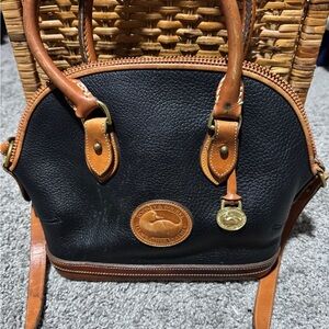 Dooney & Bourke Black and Tan Satchel